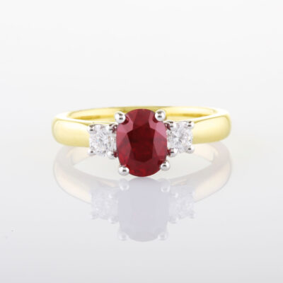 Classic Ruby Trilogy Ring