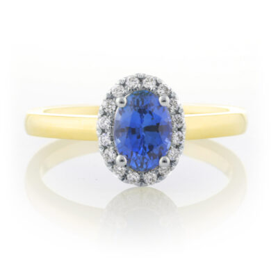 Oval Sapphire Halo Ring