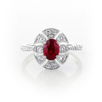 Art Deco Ruby Cluster