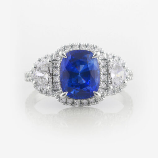 Cushion Sapphire &Diamond ring