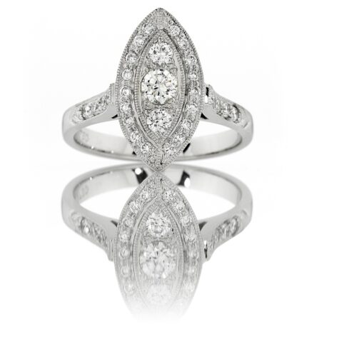Marquise Shape Cluster Ring