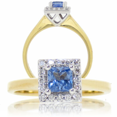 Princess Blue Sapphire Ring