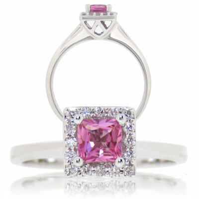 Pink Sapphire Princess Ring