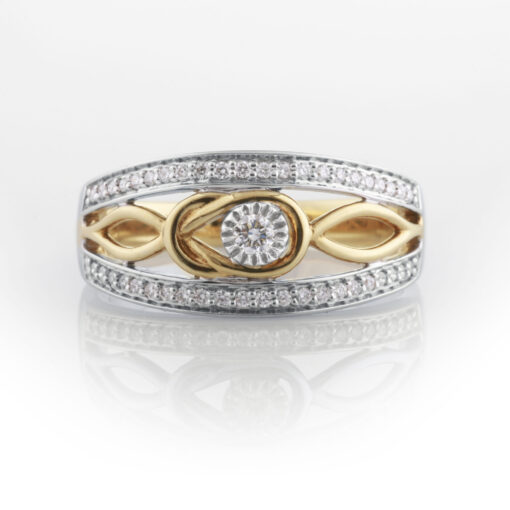 Woven diamond dress ring