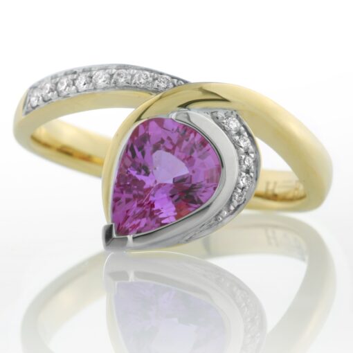 Pear Pink Sapphire Dress Ring
