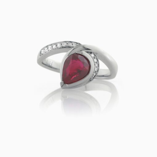 Pear Shape Ruby Dress Ring