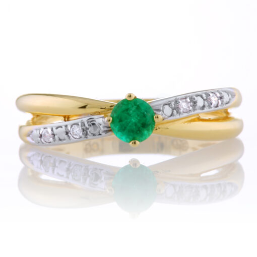 Emerald Crossover Ring