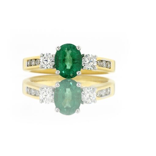 Oval Emerald Trilogy Ring