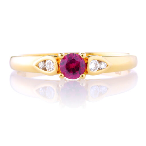 Ruby and Teardrop Diamond Ring