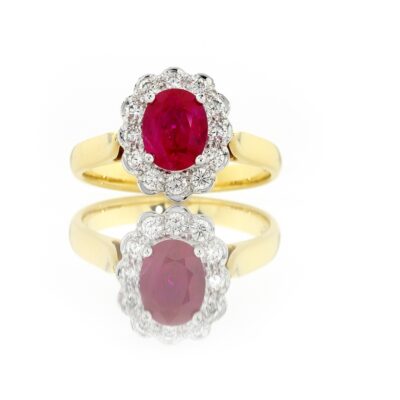 Oval Ruby Cluster Ring