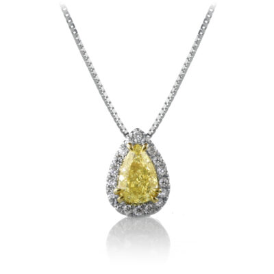 Yellow Diamond Pear Pendant