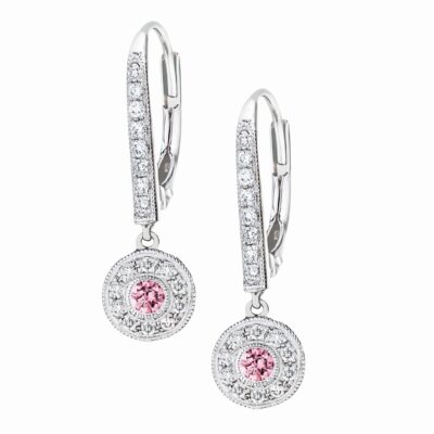 Pink Diamond Drop Earrings