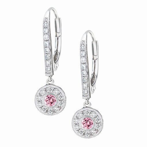 Pink Diamond Drop Earrings