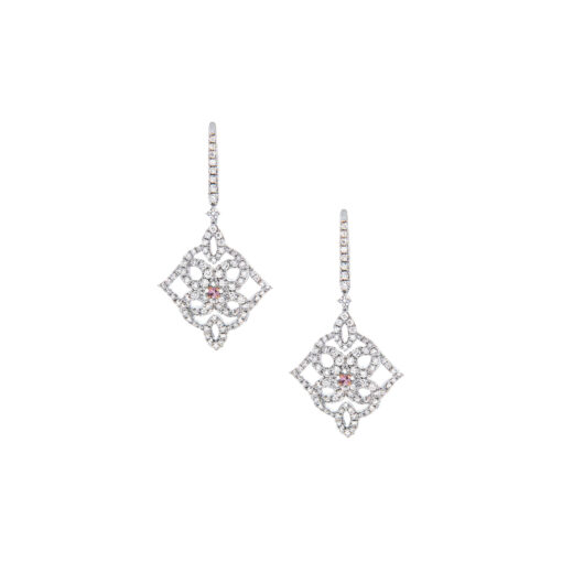 Art Deco Pink Diamond Drops