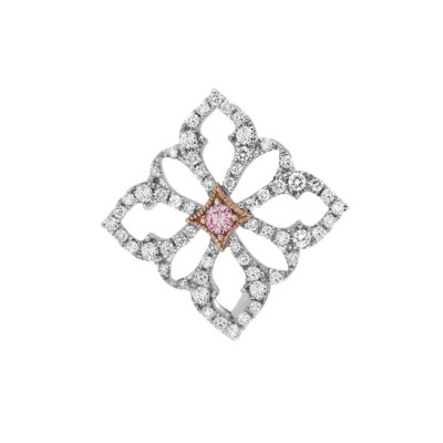 Pink Diamond Floral Pendant