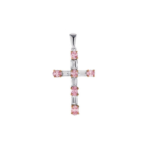 Pink Diamond Cross Pendant
