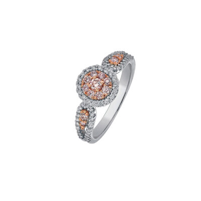 Pink Diamond Cluster Ring
