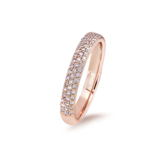 Triple Row Pink Pave Ring