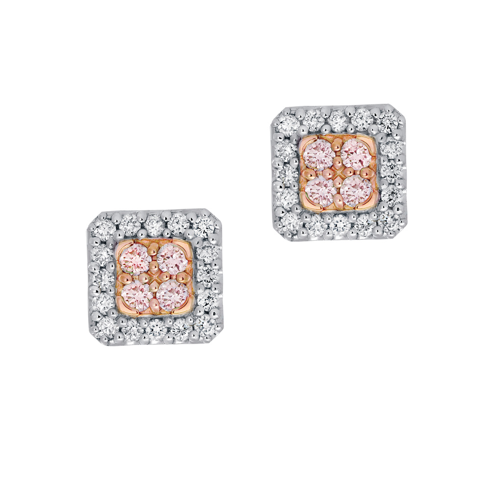 Pink Diamond Stud Earrings - Holdsworth Bros