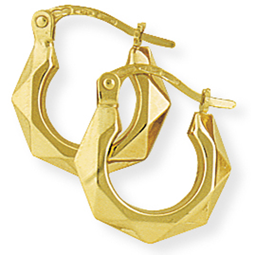 Faceted Creole Earrings