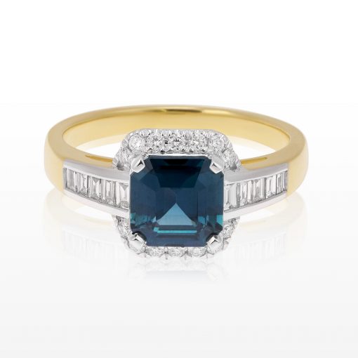 Australian Teal Sapphire Ring