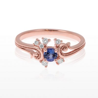 Rose Gold Sapphire Dress Ring