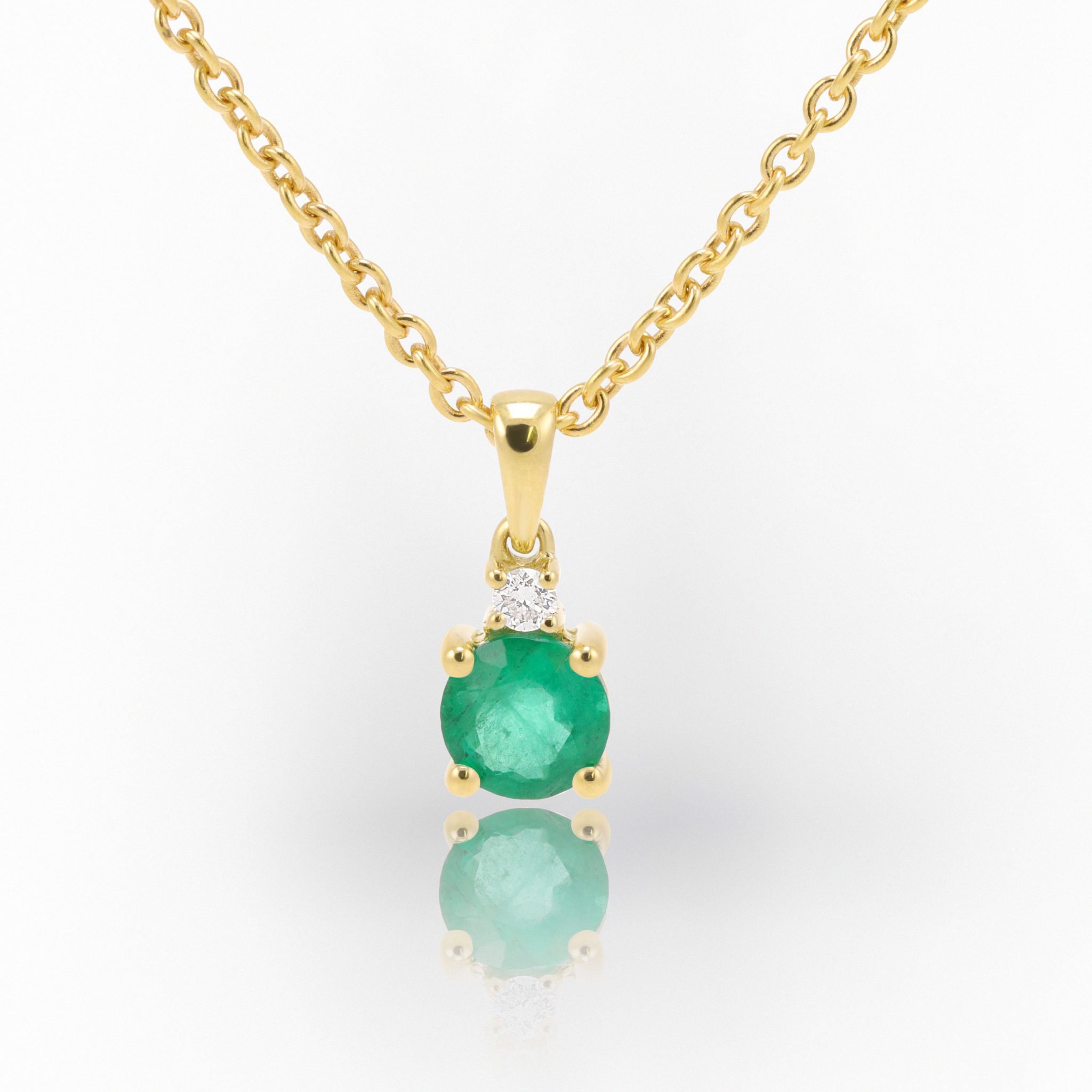 Emerald and Diamond Pendant - Holdsworth Bros