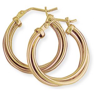 Rose and Yellow Gold Hoops
