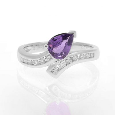 Teardrop Purple Sapphire Ring