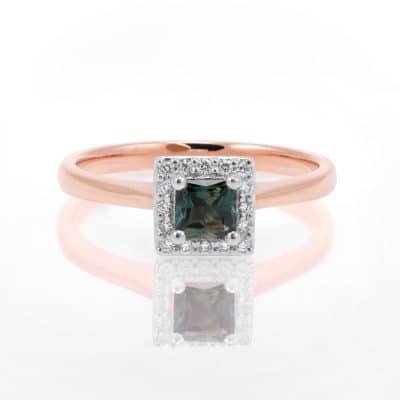 Radiant sapphire ring