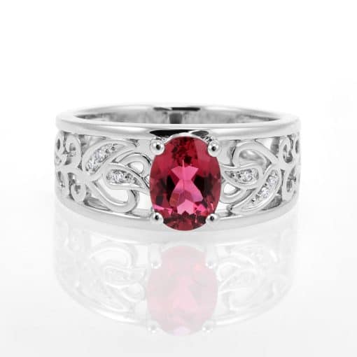 Pink Filigree Tourmaline Ring